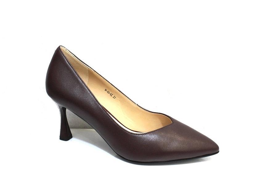 Туфли женские, бордовые, натуральная кожа, каблук 7.5 см фото 1