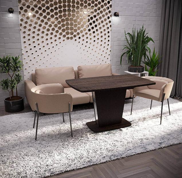 Стол Ливерпуль тип 1, 110 (+40)×75 см венге, металлик фото 1