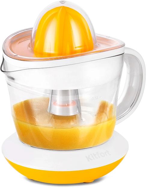 Соковыжималка цитрусовая Kitfort КТ-1148-1 25Вт рез.сок.:700мл. белый/желтый фото 1