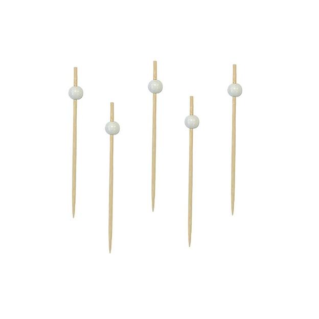 Пики 12 см. 100 шт/уп бамбук Жемчужина белая /1/100/ фото 1