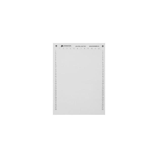 Маркер Lanmaster (LAN-MOL-14X7-WH) 14x7мм полиэстр (упак:420шт) лаз.принт. бел. фото 1