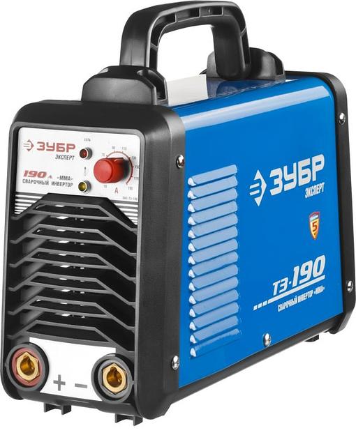 ЗУБР "ЭКСПЕРТ" Инвертор сварочный [ЗАС-Т3-190] {T3, 190А, MMA/TIG LIFT, IGBT, VRD, ПВ-60%, 1*220В (мин 180В)} фото 1