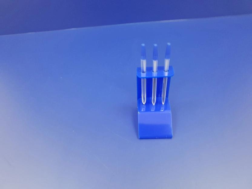 Подставка для ручек карандашей кистей 3 секции.(вертикальное размещение, место для логотипа, синяя) фото 3