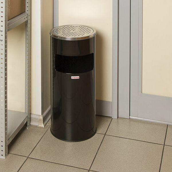 Урна с пепельницей 27 литров, 600х250 мм, нержавеющая сталь, черная, ЛАЙМА "Профессионал" (606300) фото 5