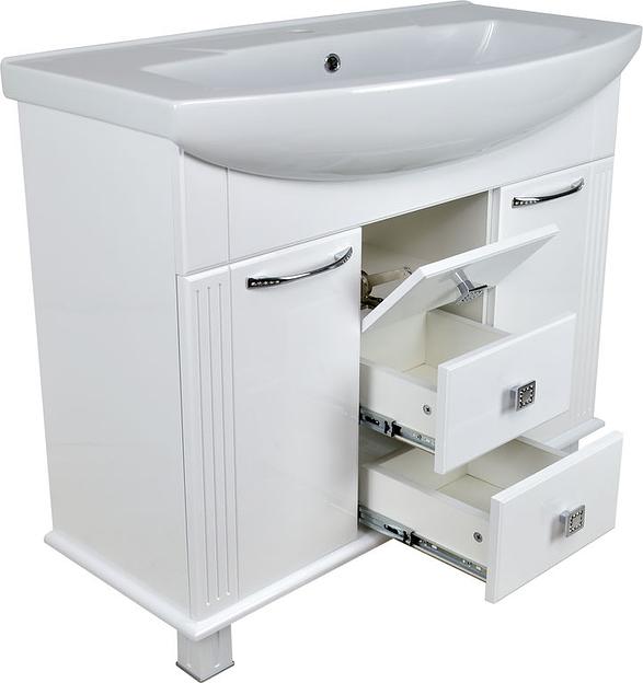 Тумба Аттика 105 DORATIZ 9912.323, белая глянец, под умывальник Элеганс 105 фото 4