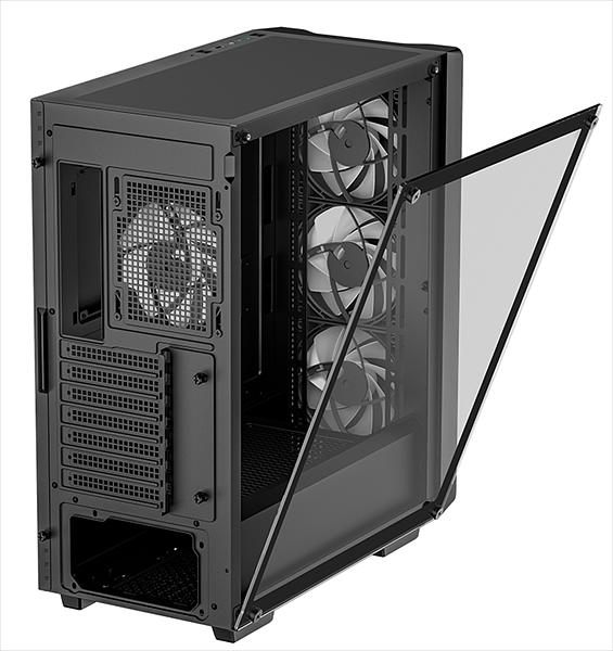 Корпус Deepcool CC560 V2 без БП, боковое окно (закаленное стекло), 3x120мм LED вентилятор спереди и 1x120мм LED вентилятор сзади, черный, ATX (CC560 V2) фото 4