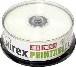Диск CD-R Mirex 700 Mb, 48х, Cake Box (25), Ink Printable (25/300) фото 1