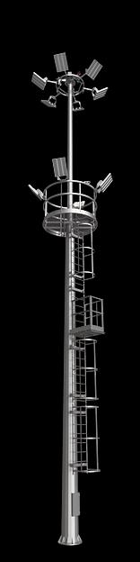 Высокомачтовая опора с мобильной и стационарной короной по типу МГФ-СР-45-55 фото 4