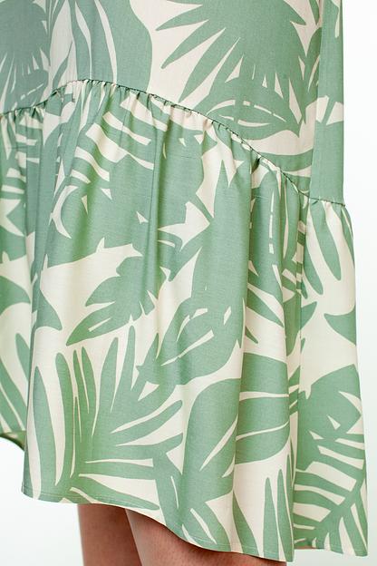 Платье штапель 6023/02/Молочный, оливковый фото 4