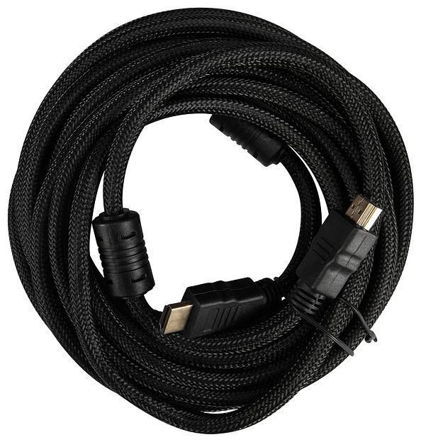 Кабель аудио-видео Buro HDMI (m)/HDMI (m) 5м. феррит.кольца Позолоченные контакты черный (HDMI-V1.4-5MC) фото 1