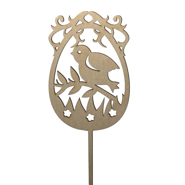 Топпер в торт Пасхальное яйцо Птенец фанера фото 1