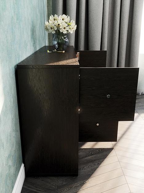 Стеллаж горизонтальный с 4 дверцами 8-секционный Wood&Stone «Малави» 310 венге линум 132×32.8×67.3 см фото 5