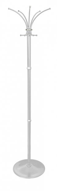 Вешалка напольная Бюрократ Класс-ТМ 116/WHITE белый основание круг наконечники черный крючки двойные для верхней одежды метал. (упак.:1шт) фото 1