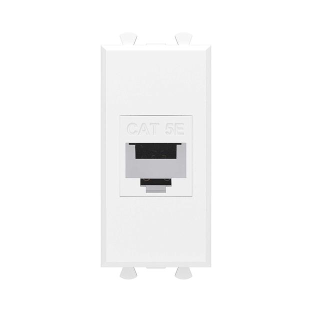 Компьютерная розетка RJ-45 без шторки модульная, кат.5е, "Avanti", "Белое облако", 1 модуль DKC 4400661 фото 1