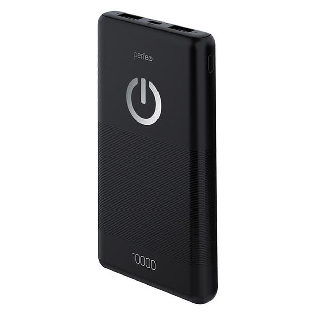 Perfeo Powerbank 10000 mah + Micro usb /In Micro usb /Out USB 1 А, 2.1A/ Black (PF_B4296) фото 1