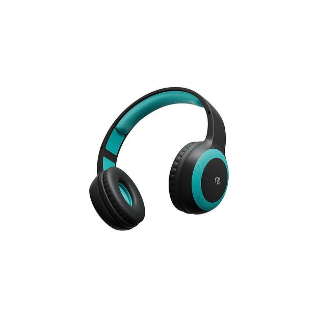 Наушники Digma BT-15, Bluetooth/3.5 мм, накладные, черный/голубой [bt-15blb] фото 1