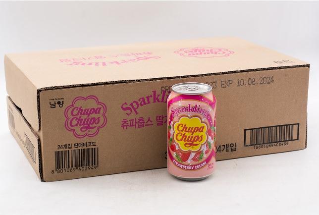 Напиток безалкогольный сильногазированный «Chupa Chups Sparkling Strawberry» 345 мл ОПТ фото 2