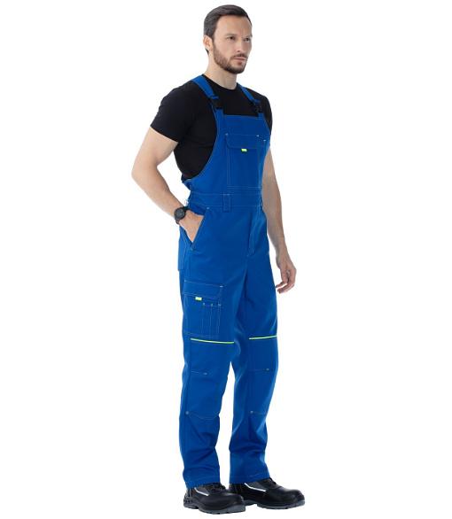 Полукомбинезон мужской «Подряд» (василек с отделкой лайм) ОПТ фото 1