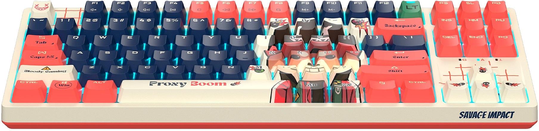 Клавиатура A4Tech Bloody AT87 Proxy Boom механическая бежевый/красный USB for gamer LED (AT87) фото 10