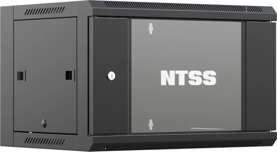 Шкаф коммутационный NTSS (NTSS-W12U6060GS-BL) настенный 12U 570x600мм пер.дв.стекл 60кг черный 27кг фото 2