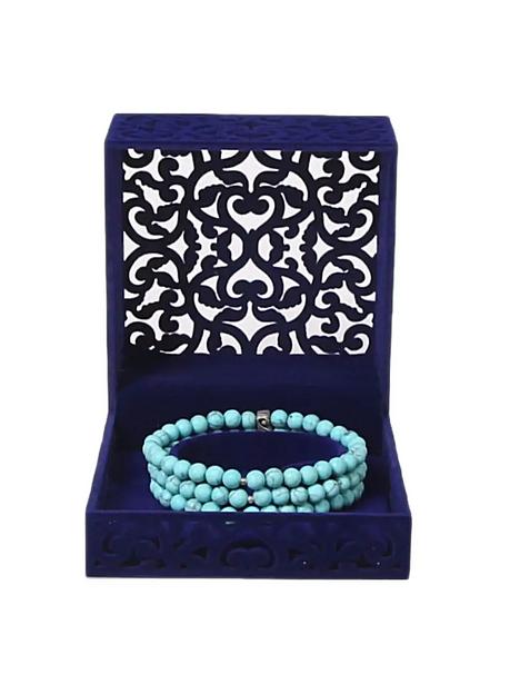 Футляр ажурный под часы и браслет (синий) ОПТ фото 5