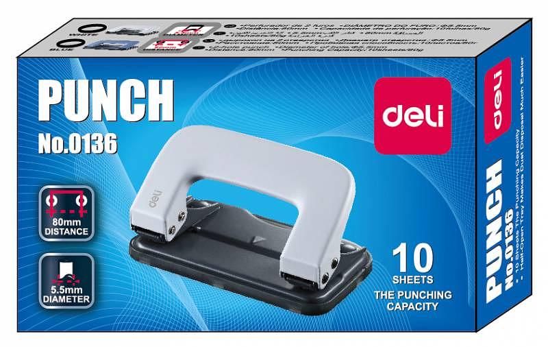 Дырокол Deli E0136 макс.:10лист. металл ассорти отв.:2 фото 4