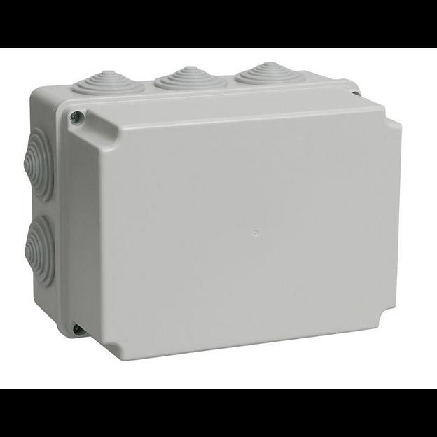 Iek UKO10-190-140-120-K41-44 Коробка КМ41245 распаячная для о/п 190х140х120 мм IP44 (RAL7035, 10 гермовводов) фото 1