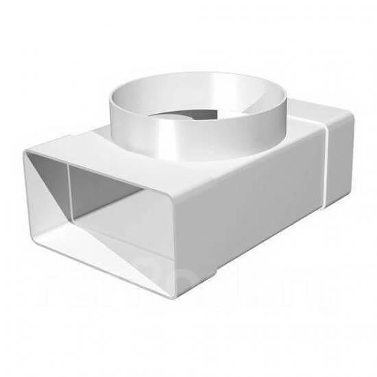 Тройник вентиляционный 55х110/ d100 мм фото 1