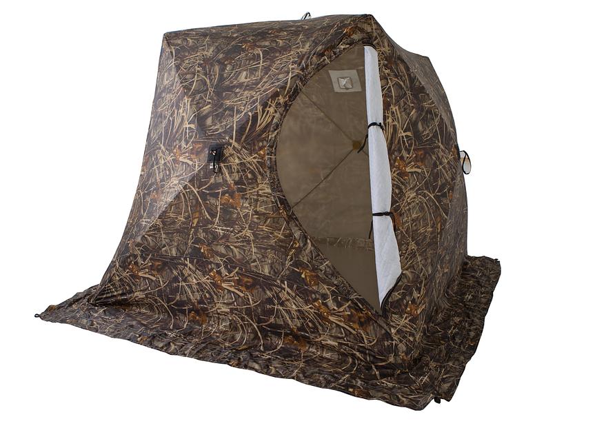 Палатка СТЭК куб 3 КМФ, выход под трубу, 220*220*205 см. фото 2