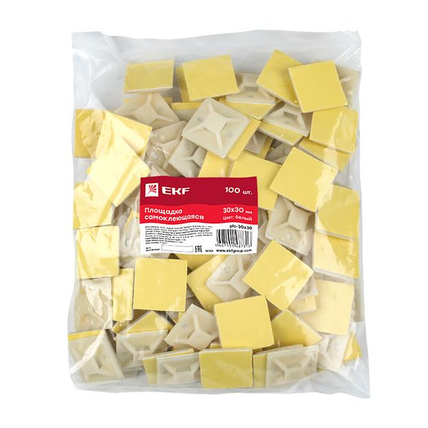 EKF plc-30x30 Площадка самоклеящаяся (30х30мм.) белая (100шт.) EKF PROxima фото 6