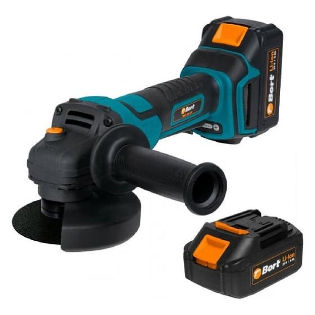 Bort МАШИНА ШЛИФОВАЛЬНАЯ УГЛОВАЯ АККУМУЛЯТОРНАЯ BORT BWS-20LI-SR {20 В; Li-Ion; 4 Ач; 7000 об/мин; 22,5 мм; 2,2 кг; 4 Ач; батарей 2 шт; аксессуаров 5 шт; гарантия 2 г} [93412215] фото 1