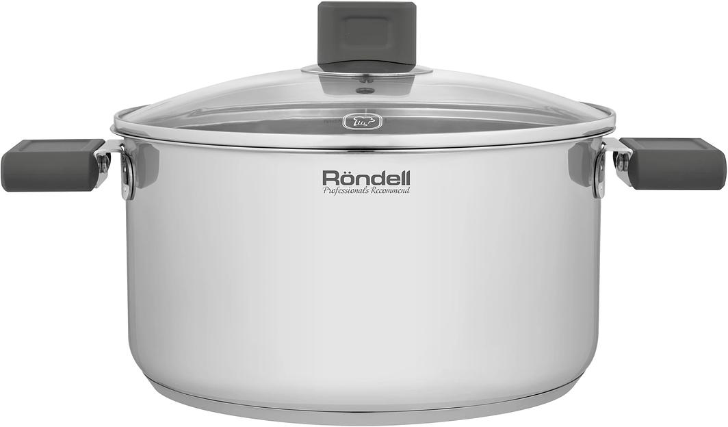 Кастрюля Rondell Quadro RDS-1597 5.1л. d=24см (с крышкой) стальной фото 1