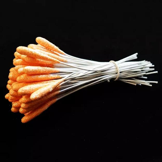 Тычинки блестящие на проволоке 0,5х9,5см фото 2