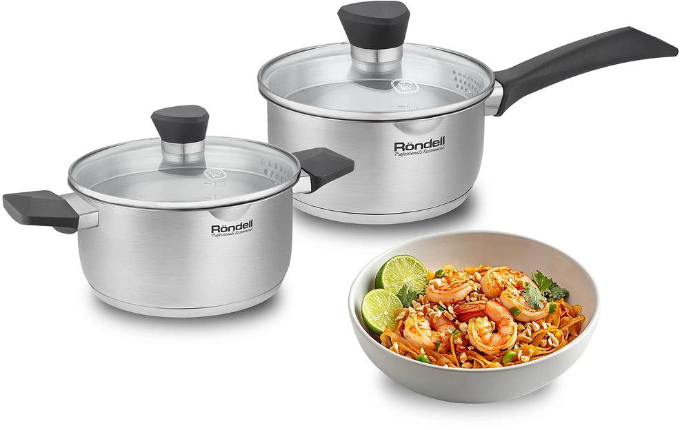 Ковш Rondell Strike Grey Ultra RDS-1946 1.3л. d=16см (с крышкой) стальной фото 6