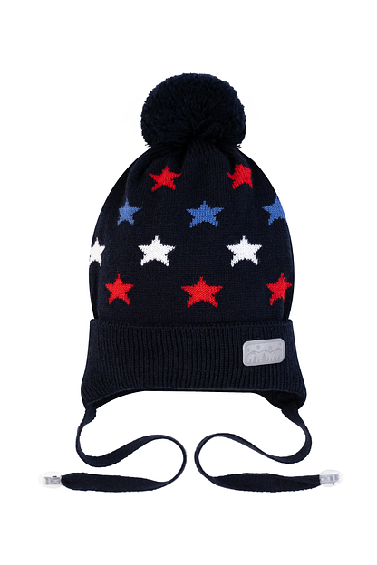  Шапка вязаная детская Ш-082/1, Черный, Опт фото 1