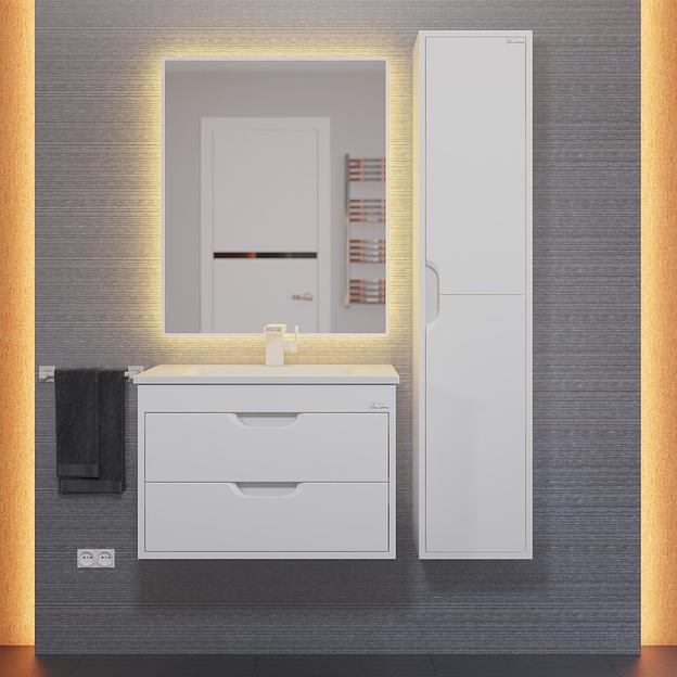 Тумба под раковину для ванной Uperwood Modul 65 см, подвесная, глянцевая, белая  фото 9