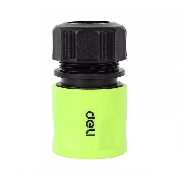 Соединитель быстросъемный с аквастопом для поливочных шлангов 1/2" Deli DL8793 ударопрочный пластик фото 1