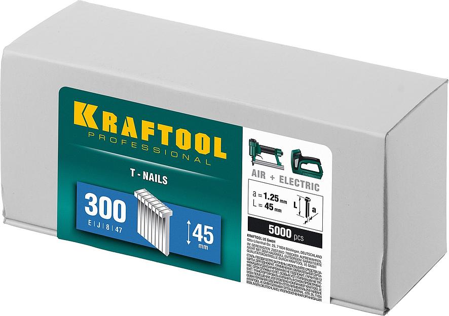 KRAFTOOL гвозди тип 300 (47/J/ F), 45 мм, калибр 18GA. 5000 шт (31785-45) фото 2