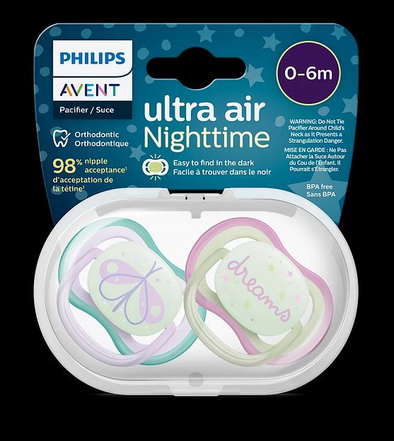 Пустышка ultra air, ночная, мотылек/DREAMS, 0-6 мес., 2 шт. Philips SCF376/19 фото 3
