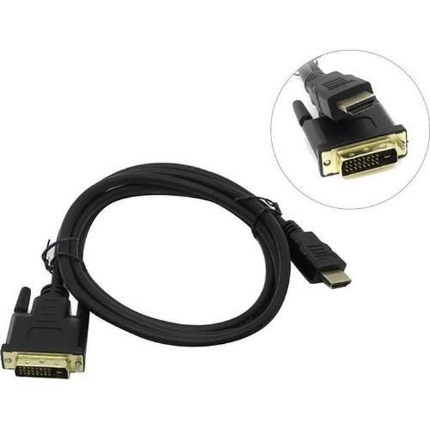 Exegate EX284907RUS Кабель HDMI-DVI ExeGate EX-CC-HDMIM-DVIM-3.0 (19M/25M, dual link, 3м, 2 фильтра, позолоченные контакты) фото 1