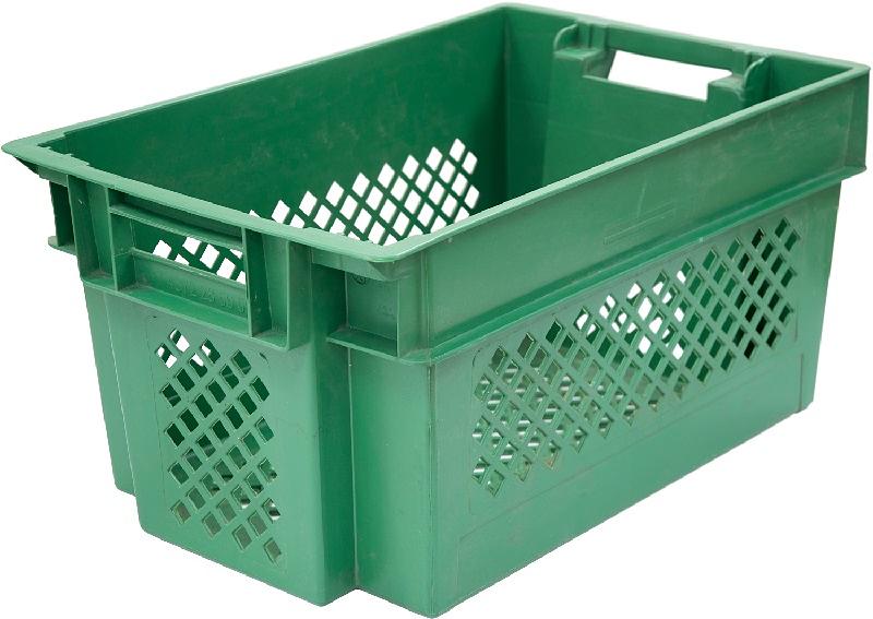 Ящик 600*400*300 мм. для овощей конусный, перфорир., зеленый /1/92/ фото 1