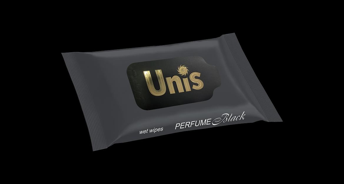 Влажные салфетки UNIS 15 Black ОПТ фото 1