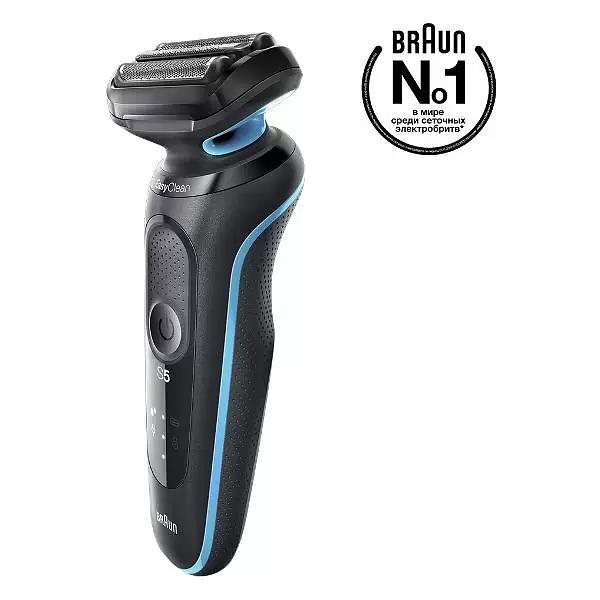 Бритва сетчатая Braun Series 5 51-M1000s реж.эл.:3 питан.:аккум. черный/бирюзовый фото 2