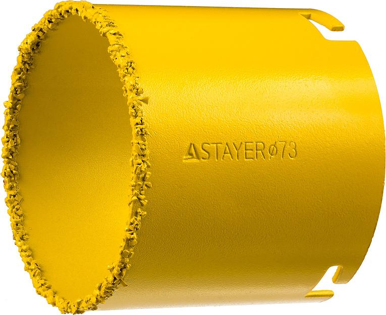 STAYER 73 мм, L 55 мм, карбид вольфрама, кольцевая коронка, Professional (33345-73) фото 1