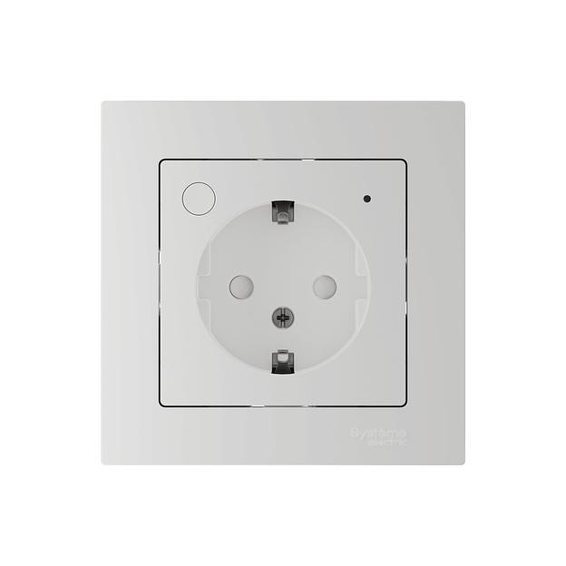 ATLASDESIGN SMART РОЗЕТКА с заземл., со шт., Zigbee, L+N, 16А, мех., БЕЛЫЙ фото 2