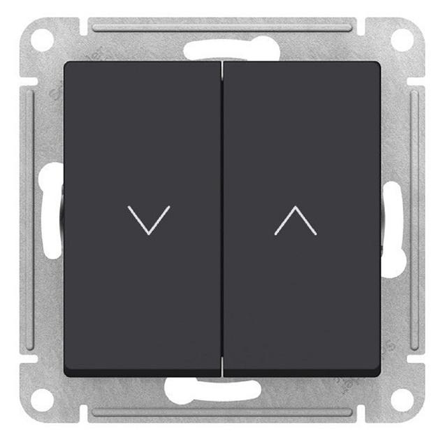 ATLASDESIGN 2-клавишный ВЫКЛЮЧАТЕЛЬ ДЛЯ ЖАЛЮЗИ, 2х сх.4, 10А, мех., КАРБОН фото 1