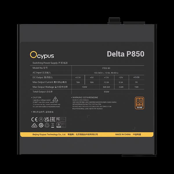 Блок питания Ocypus Delta P850, 850W, APFC, 80+ Bronze, ATX 3.1, 120mm Fan (P850-BF) фото 3