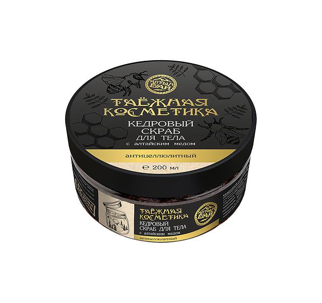 Кедровый скраб для тела «С алтайским мёдом» антицеллюлитный опт фото 1