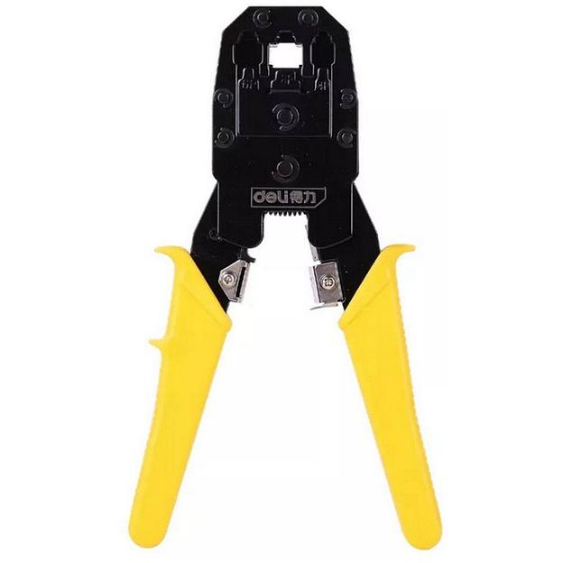 OEM Обжимные клещи Deli DL2468 8P(RJ-45), 6P(RJ-14 и RJ-12), 4P(RJ-9) 200мм, в комплекте инструмент для снятия изоляции и набор коннектеров oem фото 1