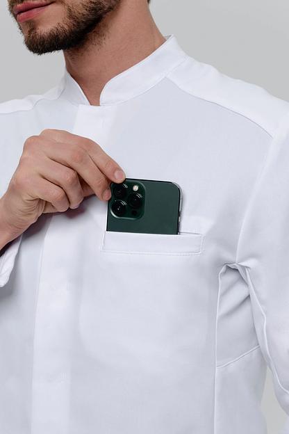 Халат медицинский мужской IF5-85-23-4 белый, опт фото 6